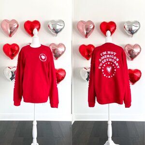 Not America's Sweetheart Womens Custom Sweatshirt - Red Large